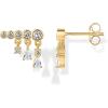 imagePAVOI 14K Gold Plated Sterling Silver Posts Drop Dangle Cubic Zirconia Stud Earrings for Women  Gold Statement Gradient Crawler Studs EarringBezel