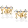 imagePAVOI 14K Gold Plated Sterling Silver Posts Drop Dangle Cubic Zirconia Stud Earrings for Women  Gold Statement Gradient Crawler Studs EarringUniform