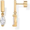 imagePAVOI 14K Gold Plated Sterling Silver Posts Mini Bar Drop Dangle Flatback Earrings for Women  Dainty Helix Cartilage Piercing Jewelry  Baguette Bezel Marquise Pearl Cubic Zirconia Screwback Stud EarringsMarquise