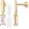 imagePAVOI 14K Gold Plated Sterling Silver Posts Mini Bar Drop Dangle Flatback Earrings for Women  Dainty Helix Cartilage Piercing Jewelry  Baguette Bezel Marquise Pearl Cubic Zirconia Screwback Stud EarringsBaguette