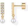 imagePAVOI 14K Gold Plated Sterling Silver Posts Mini Bar Drop Dangle Flatback Earrings for Women  Dainty Helix Cartilage Piercing Jewelry  Baguette Bezel Marquise Pearl Cubic Zirconia Screwback Stud EarringsPearl