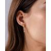 imagePAVOI 14K Gold Plated Sterling Silver Posts Mini Bar Drop Dangle Flatback Earrings for Women  Dainty Helix Cartilage Piercing Jewelry  Baguette Bezel Marquise Pearl Cubic Zirconia Screwback Stud EarringsTriple Stone