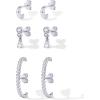 imagePAVOI 14K Gold Plated Sterling Silver Posts Multi Pack Earscape Statement Earrings for Women  Set of Three Minimalist Suspender Ear Cuff Huggie Stud Dangle Earrings PiercingsWhite Gold