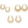 imagePAVOI 14K18K Yellow Gold Plated Sterling Silver Posts Three Pairs Small Hoop Earrings for Women  Statement Gold Hoop Earrings Set  Cubic Zirconia Rope Teardrop Chunky Huggie Earscape PiercingsYellow Gold
