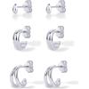 imagePAVOI 14K18K Yellow Gold Plated Sterling Silver Posts Three Pairs Small Hoop Earrings for Women  Statement Gold Hoop Earrings Set  Cubic Zirconia Rope Teardrop Chunky Huggie Earscape PiercingsWhite Gold