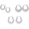imagePAVOI 14K18K Yellow Gold Plated Sterling Silver Posts Three Pairs Small Hoop Earrings for Women  Statement Gold Hoop Earrings Set  Cubic Zirconia Rope Teardrop Chunky Huggie Earscape PiercingsWhite Gold