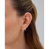 imagePAVOI 18K Gold Plated Sterling Silver Posts Three Pairs Statement Earrings for Women  Cubic Zirconia Gold Earring Pack  Front Back Ear Jacket Crawler Stud Huggie Piercing Jewelry SetEar Jacket