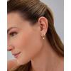 imagePAVOI 18K Gold Plated Sterling Silver Posts Three Pairs Statement Earrings for Women  Cubic Zirconia Gold Earring Pack  Front Back Ear Jacket Crawler Stud Huggie Piercing Jewelry SetMinimalist