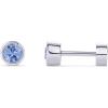imagePAVOI 14K Gold Plated 925 Sterling Silver Post Colored Cubic Zirconia Flatback Earrings for Women  Small Cartilage Stud Earring  Helix Piercing JewelryBlue