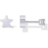 imagePAVOI 14K Gold Plated Double Sided Star and Heart Flat Back Stud Earrings for Women with Cubic Zirconia  Celestial Earring Screw Back PairStar