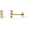 imagePAVOI 14K Gold Plated Solid 925 Sterling Silver Post Flat Back Stud Earrings for Women  Cartilage Helix Piercing  Cubic Zirconia EarringsYellow Gold