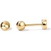 imagePAVOI 14K Gold Plated Solid 925 Sterling Silver Posts Dainty Ball Stud Flatback Earrings for Women  Cartilage Helix Piercing Jewelry  Small Screwbacks Stud Earrings for WomenYellow Gold