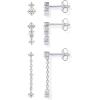 imagePAVOI 14K Gold Plated Sterling Silver Posts Dainty Stud and Dangle Chain Earring Pack for Women  Set of 3 Cubic Zirconia EarringsWhite Gold
