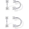 imagePAVOI 14K Gold Plated Sterling Silver Posts Double Half Huggie Earring Jacket Pack for Women  Gold Statement Loop Hoop Earring Set  Heart Ball Cubic Zirconia Screwback StudsCubic Zirconia