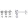 imagePAVOI 14K Gold Plated Sterling Silver Posts Drop Dangle Cubic Zirconia Stud Earrings for Women  Gold Statement Gradient Crawler Studs EarringUniform