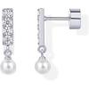 imagePAVOI 14K Gold Plated Sterling Silver Posts Mini Bar Drop Dangle Flatback Earrings for Women  Dainty Helix Cartilage Piercing Jewelry  Baguette Bezel Marquise Pearl Cubic Zirconia Screwback Stud EarringsPearl