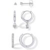 imagePAVOI 18K Gold Plated Sterling Silver Posts Three Pairs Statement Earrings for Women  Cubic Zirconia Gold Earring Pack  Front Back Ear Jacket Crawler Stud Huggie Piercing Jewelry SetMinimalist
