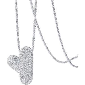 imagePAVOI 14K Gold Plated Cubic Zirconia Bubble Letter Initial Necklaces for Women  Gold Balloon Necklace Letter  Chunky Pendant NecklacesY