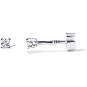 imagePAVOI 14K Gold Plated Solid 925 Sterling Silver Post Cubic Zirconia Stud Flat Back Earrings for Women  Cartilage Earring  Helix Piercing Jewelry  Small Stud Earrings for WomenWhite Gold