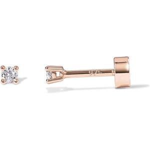 imagePAVOI 14K Gold Plated Solid 925 Sterling Silver Post Cubic Zirconia Stud Flat Back Earrings for Women  Cartilage Earring  Helix Piercing Jewelry  Small Stud Earrings for WomenRose Gold