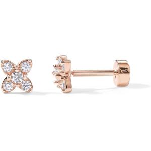 imagePAVOI 14K Gold Plated Sterling Silver Posts Dainty Mini MultiShape Flat Back Stud Earring Pack for Women  Helix Cartilage Piercing JewelryPav