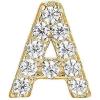 imagePAVOI 14K Gold Plated 925 Sterling Silver Cubic Zirconia Initial Letter Stud Earrings for Women  Simulated Diamond Alphabet Letter Earrings A