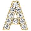 imagePAVOI 14K Gold Plated 925 Sterling Silver Cubic Zirconia Initial Letter Stud Earrings for Women  Simulated Diamond Alphabet Letter Earrings A