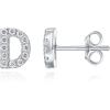 imagePAVOI 14K Gold Plated 925 Sterling Silver Cubic Zirconia Initial Letter Stud Earrings for Women  Simulated Diamond Alphabet Letter Earrings D