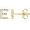imagePAVOI 14K Gold Plated 925 Sterling Silver Cubic Zirconia Initial Letter Stud Earrings for Women  Simulated Diamond Alphabet Letter Earrings E