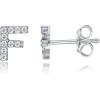 imagePAVOI 14K Gold Plated 925 Sterling Silver Cubic Zirconia Initial Letter Stud Earrings for Women  Simulated Diamond Alphabet Letter Earrings F