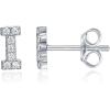 imagePAVOI 14K Gold Plated 925 Sterling Silver Cubic Zirconia Initial Letter Stud Earrings for Women  Simulated Diamond Alphabet Letter Earrings I