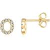 imagePAVOI 14K Gold Plated 925 Sterling Silver Cubic Zirconia Initial Letter Stud Earrings for Women  Simulated Diamond Alphabet Letter Earrings O