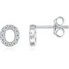 imagePAVOI 14K Gold Plated 925 Sterling Silver Cubic Zirconia Initial Letter Stud Earrings for Women  Simulated Diamond Alphabet Letter Earrings O