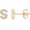 imagePAVOI 14K Gold Plated 925 Sterling Silver Cubic Zirconia Initial Letter Stud Earrings for Women  Simulated Diamond Alphabet Letter Earrings S