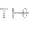 imagePAVOI 14K Gold Plated 925 Sterling Silver Cubic Zirconia Initial Letter Stud Earrings for Women  Simulated Diamond Alphabet Letter Earrings T