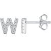 imagePAVOI 14K Gold Plated 925 Sterling Silver Cubic Zirconia Initial Letter Stud Earrings for Women  Simulated Diamond Alphabet Letter Earrings W