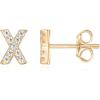 imagePAVOI 14K Gold Plated 925 Sterling Silver Cubic Zirconia Initial Letter Stud Earrings for Women  Simulated Diamond Alphabet Letter Earrings X