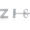 imagePAVOI 14K Gold Plated 925 Sterling Silver Cubic Zirconia Initial Letter Stud Earrings for Women  Simulated Diamond Alphabet Letter Earrings Z