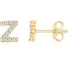 imagePAVOI 14K Gold Plated 925 Sterling Silver Cubic Zirconia Initial Letter Stud Earrings for Women  Simulated Diamond Alphabet Letter Earrings Z
