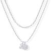 imagePAVOI 14K Gold Plated Dainty Hexagon Initial Letter Pendant Layered Necklace Jewelry Gift for Women  Paperclip Layering Chain NecklaceWhite Gold