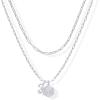 imagePAVOI 14K Gold Plated Dainty Hexagon Initial Letter Pendant Layered Necklace Jewelry Gift for Women  Paperclip Layering Chain NecklaceWhite Gold