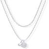 imagePAVOI 14K Gold Plated Dainty Hexagon Initial Letter Pendant Layered Necklace Jewelry Gift for Women  Paperclip Layering Chain NecklaceWhite Gold