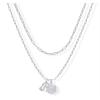 imagePAVOI 14K Gold Plated Dainty Hexagon Initial Letter Pendant Layered Necklace Jewelry Gift for Women  Paperclip Layering Chain NecklaceWhite Gold