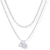 imagePAVOI 14K Gold Plated Dainty Hexagon Initial Letter Pendant Layered Necklace Jewelry Gift for Women  Paperclip Layering Chain NecklaceWhite Gold