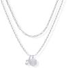 imagePAVOI 14K Gold Plated Dainty Hexagon Initial Letter Pendant Layered Necklace Jewelry Gift for Women  Paperclip Layering Chain NecklaceWhite Gold