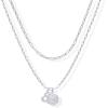 imagePAVOI 14K Gold Plated Dainty Hexagon Initial Letter Pendant Layered Necklace Jewelry Gift for Women  Paperclip Layering Chain NecklaceWhite Gold