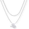 imagePAVOI 14K Gold Plated Dainty Hexagon Initial Letter Pendant Layered Necklace Jewelry Gift for Women  Paperclip Layering Chain NecklaceWhite Gold