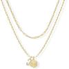 imagePAVOI 14K Gold Plated Dainty Hexagon Initial Letter Pendant Layered Necklace Jewelry Gift for Women  Paperclip Layering Chain NecklaceYellow Gold