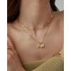 imagePAVOI 14K Gold Plated Dainty Hexagon Initial Letter Pendant Layered Necklace Jewelry Gift for Women  Paperclip Layering Chain NecklaceYellow Gold
