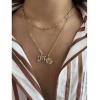 imagePAVOI 14K Gold Plated Dainty Hexagon Initial Letter Pendant Layered Necklace Jewelry Gift for Women  Paperclip Layering Chain NecklaceYellow Gold